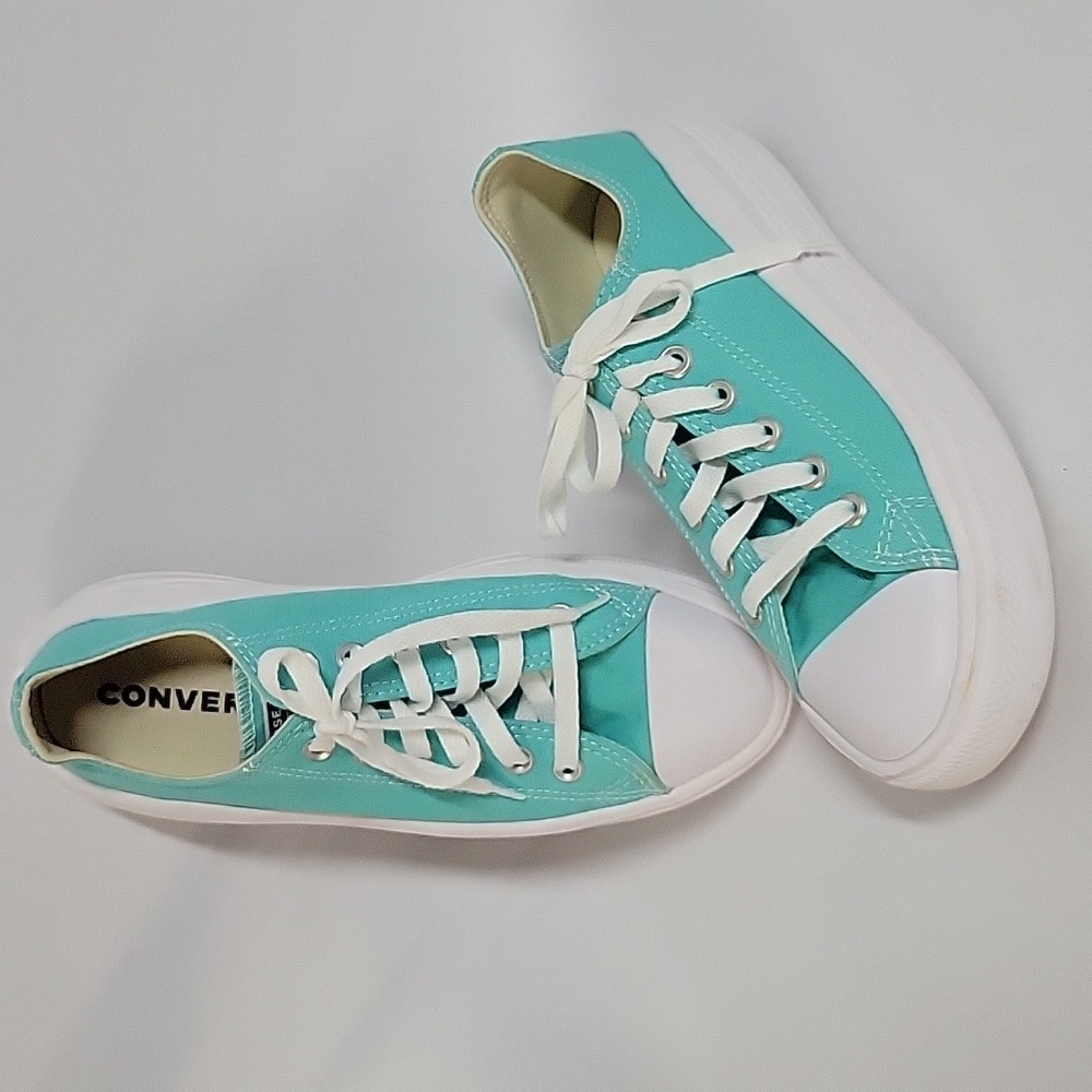 Converse Chuck Taylor Women's All Star Platform Move Sneakers Electric Aqua 8.5